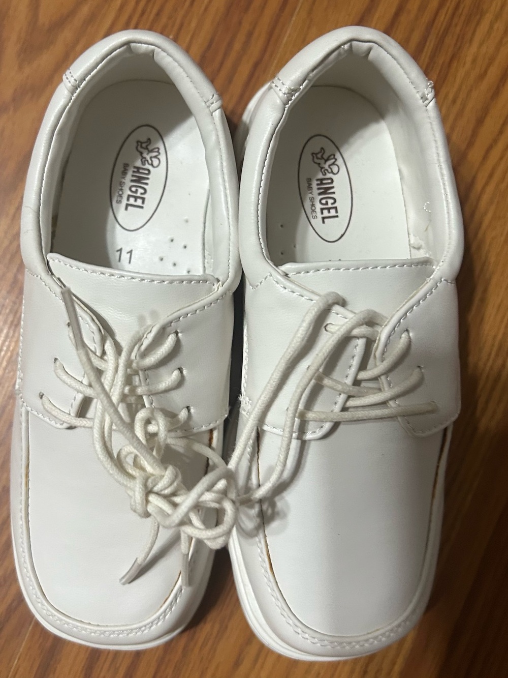 Angel White Kids Lace-Up Oxford Dress Shoes Size 11 EUC